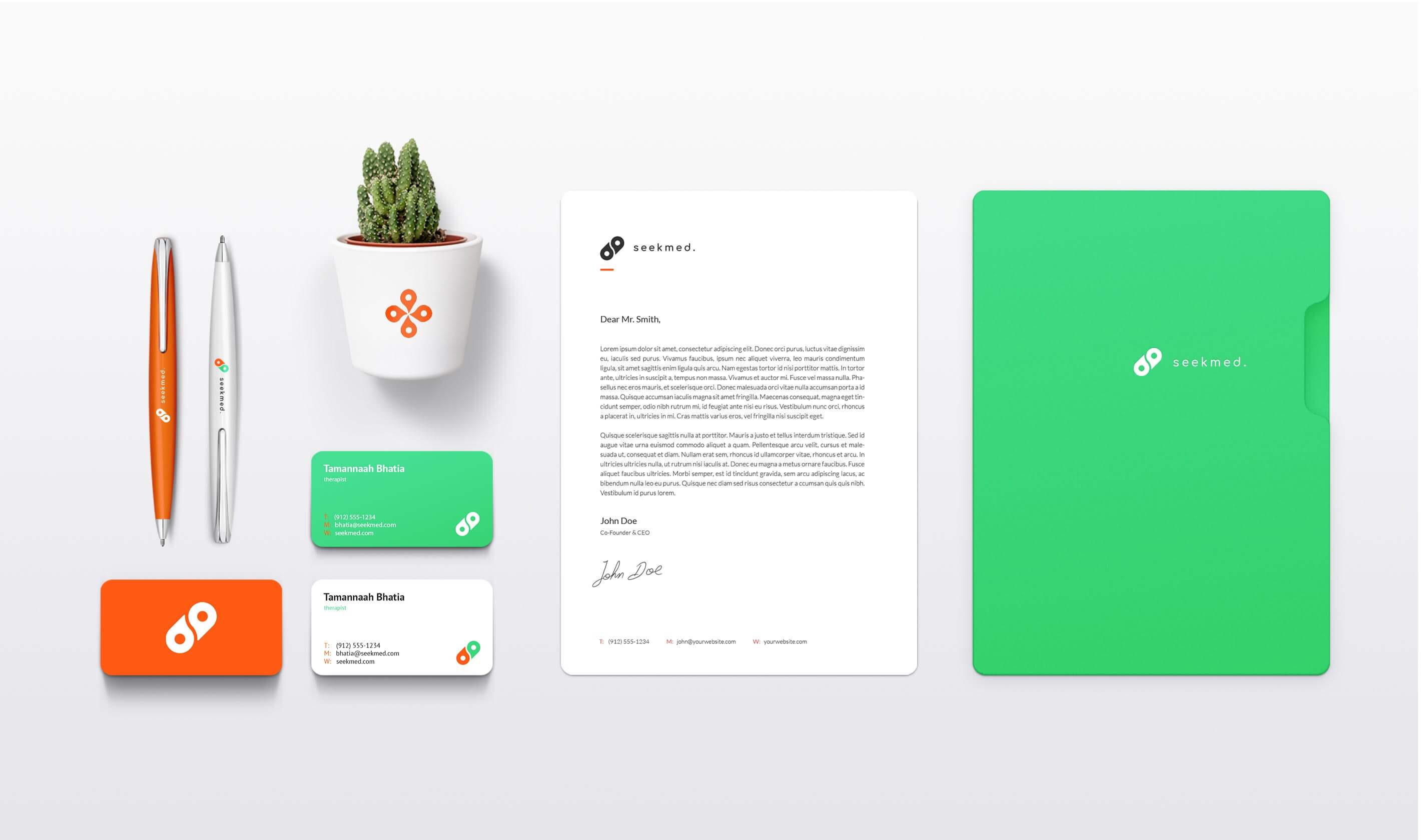 SeekMed corporate identity design by Omega Inc.